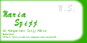 maria szijj business card